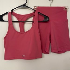 SET Active Sports Bra & Shorts Set - Sportbody material in pink - Size S